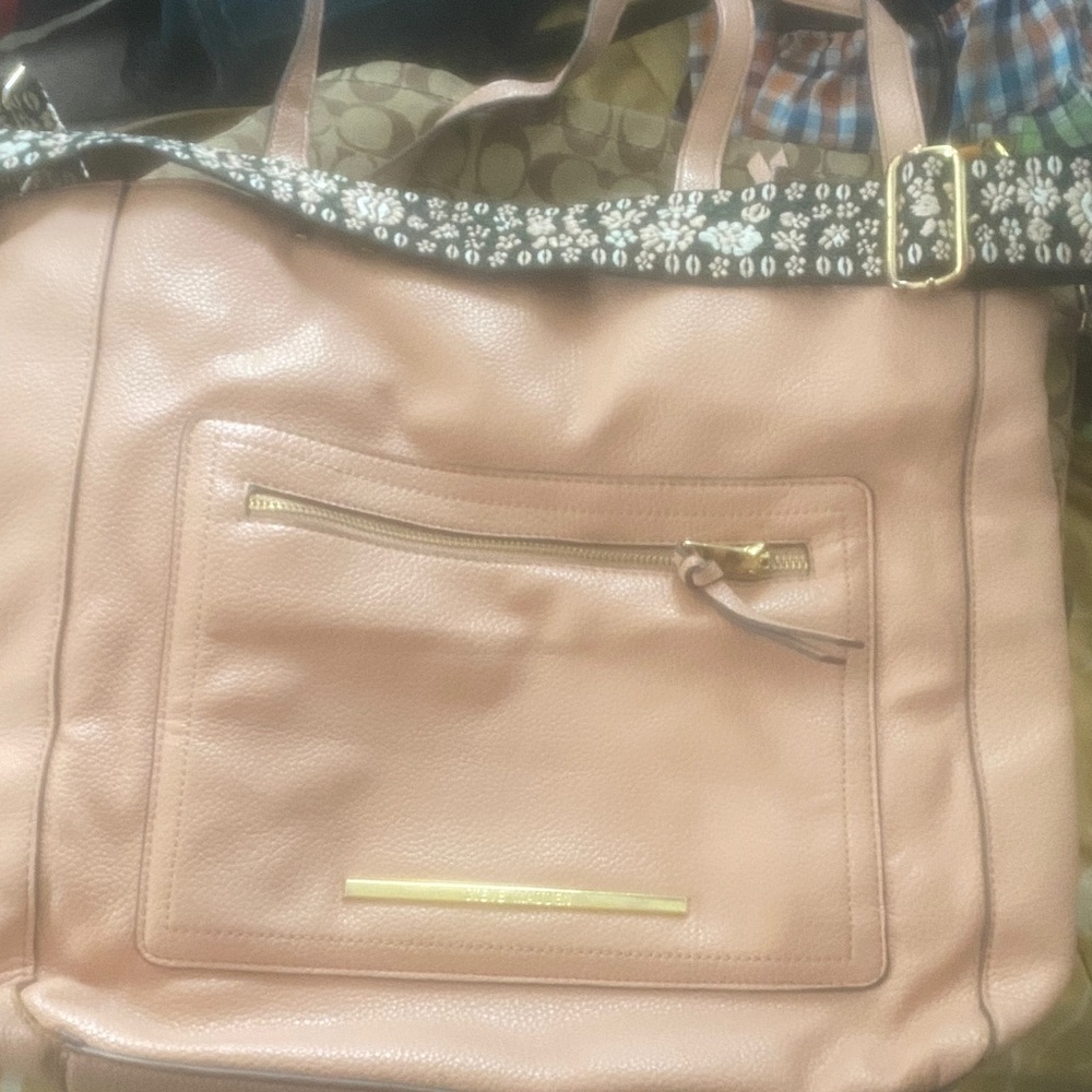 Steve Madden Blush Pink Satchel with Floral Strap